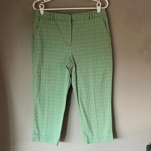 Talbots Women’s Green/White Printed Cropped Pants